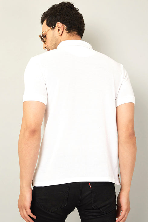 Men Navy Blue Polo T-Shirt